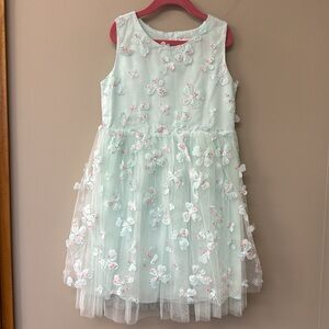 Popatu Kids’ 3D Butterfly Appliqué Tulle Dress | Mint | size 8 | EUC